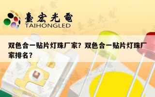 双色合一贴片灯珠厂家？双色合一贴片灯珠厂家排名？