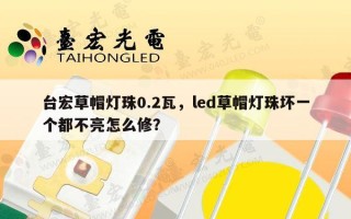 台宏草帽灯珠0.2瓦，led草帽灯珠坏一个都不亮怎么修？