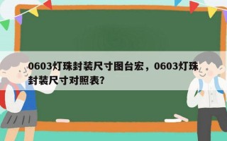 0603灯珠封装尺寸图台宏，0603灯珠封装尺寸对照表？