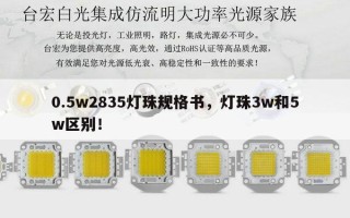 0.5w2835灯珠规格书，灯珠3w和5w区别！
