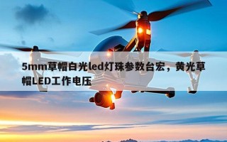 5mm草帽白光led灯珠参数台宏，黄光草帽LED工作电压