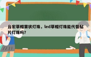 台宏草帽雾状灯珠，led草帽灯珠能代替贴片灯珠吗？