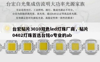 台宏贴片3010双色led灯珠厂商，贴片0402灯珠首选台铭o专业的ab