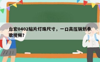 台宏0402贴片灯珠尺寸，一口高压锅划拳歌视频？