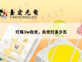灯珠3w白光，白光灯多少瓦