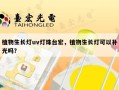植物生长灯uv灯珠台宏，植物生长灯可以补光吗？