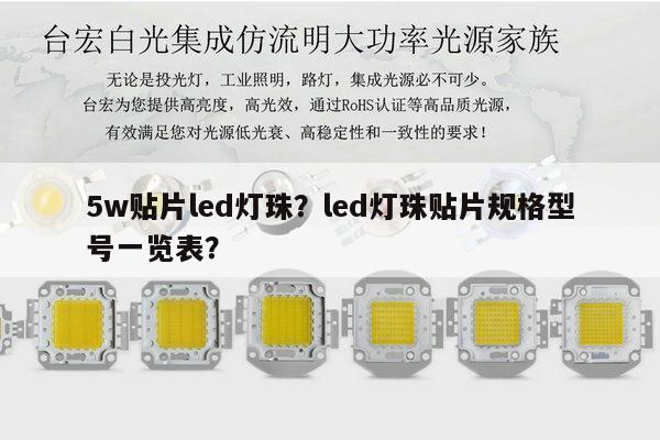 5w贴片led灯珠?led灯珠贴片规格型号一览表?-第1张图片-led灯珠, 贴片led灯珠, 直插led灯珠, 大功率灯珠, 3528灯珠, led灯珠厂家广东台宏光电科技有限公司 服务热线400-689-8189 5w贴片led灯珠?led灯珠贴片规格型号一览表?-第1张图片-led灯珠, 贴片led灯珠, 直插led灯珠, 大功率灯珠, 3528灯珠, led灯珠厂家广东台宏光电科技有限公司 服务热线400-689-8189