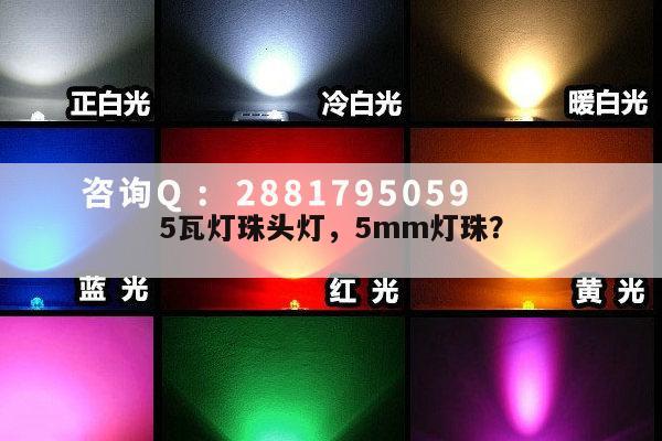 5瓦灯珠头灯，5mm灯珠？-第1张图片-led灯珠, 贴片led灯珠, 直插led灯珠, 大功率灯珠, 3528灯珠, led灯珠厂家广东台宏光电科技有限公司 服务热线400-689-8189