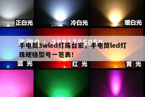 手电筒3wled灯珠台宏，手电筒led灯珠规格型号一览表！-第1张图片-led灯珠, 贴片led灯珠, 直插led灯珠, 大功率灯珠, 3528灯珠, led灯珠厂家广东台宏光电科技有限公司 服务热线400-689-8189
