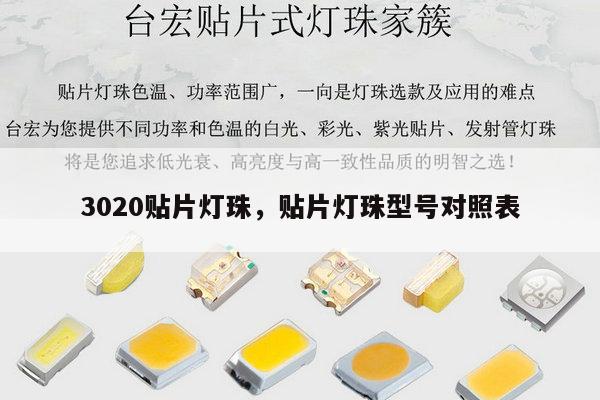 3020贴片灯珠，贴片灯珠型号对照表-第1张图片-led灯珠, 贴片led灯珠, 直插led灯珠, 大功率灯珠, 3528灯珠, led灯珠厂家广东台宏光电科技有限公司 服务热线400-689-8189