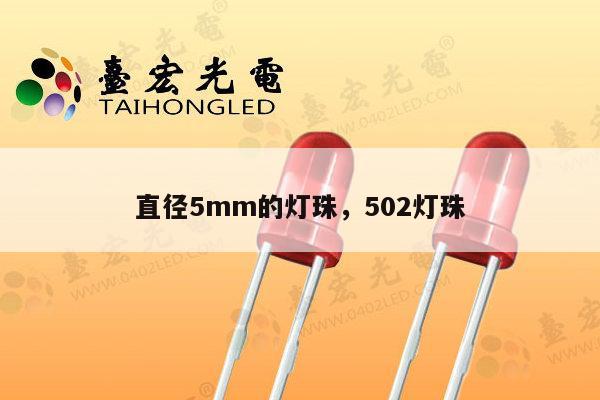 直径5mm的灯珠，502灯珠-第1张图片-led灯珠, 贴片led灯珠, 直插led灯珠, 大功率灯珠, 3528灯珠, led灯珠厂家广东台宏光电科技有限公司 服务热线400-689-8189