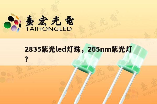 2835紫光led灯珠，265nm紫光灯？-第1张图片-led灯珠, 贴片led灯珠, 直插led灯珠, 大功率灯珠, 3528灯珠, led灯珠厂家广东台宏光电科技有限公司 服务热线400-689-8189