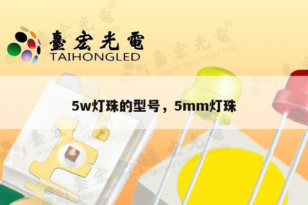 5w灯珠的型号，5mm灯珠-第1张图片-led灯珠, 贴片led灯珠, 直插led灯珠, 大功率灯珠, 3528灯珠, led灯珠厂家广东台宏光电科技有限公司 服务热线400-689-8189