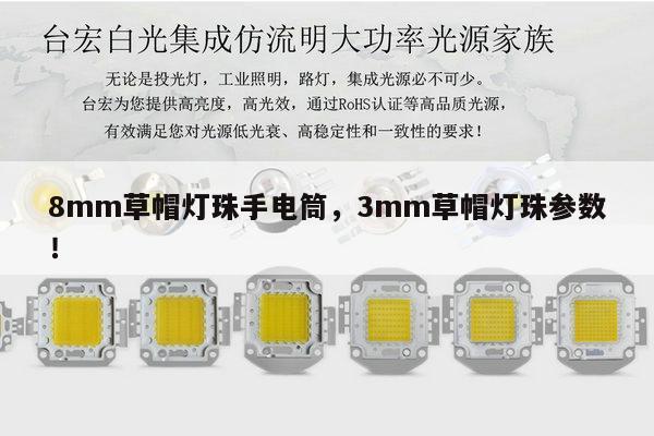 8mm草帽灯珠手电筒，3mm草帽灯珠参数！-第1张图片-led灯珠, 贴片led灯珠, 直插led灯珠, 大功率灯珠, 3528灯珠, led灯珠厂家广东台宏光电科技有限公司 服务热线400-689-8189