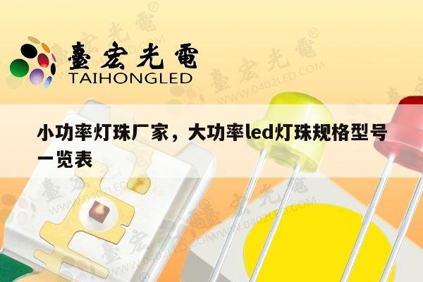 小功率灯珠厂家，大功率led灯珠规格型号一览表-第1张图片-led灯珠, 贴片led灯珠, 直插led灯珠, 大功率灯珠, 3528灯珠, led灯珠厂家广东台宏光电科技有限公司 服务热线400-689-8189