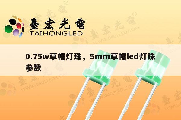 0.75w草帽灯珠，5mm草帽led灯珠参数-第1张图片-led灯珠, 贴片led灯珠, 直插led灯珠, 大功率灯珠, 3528灯珠, led灯珠厂家广东台宏光电科技有限公司 服务热线400-689-8189