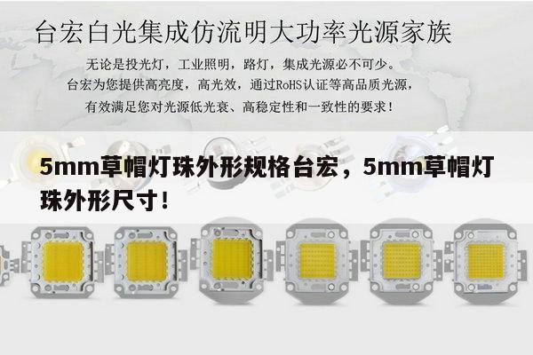 5mm草帽灯珠外形规格台宏，5mm草帽灯珠外形尺寸！-第1张图片-led灯珠, 贴片led灯珠, 直插led灯珠, 大功率灯珠, 3528灯珠, led灯珠厂家广东台宏光电科技有限公司 服务热线400-689-8189