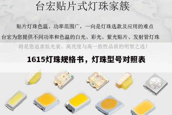 1615灯珠规格书，灯珠型号对照表-第1张图片-led灯珠, 贴片led灯珠, 直插led灯珠, 大功率灯珠, 3528灯珠, led灯珠厂家广东台宏光电科技有限公司 服务热线400-689-8189