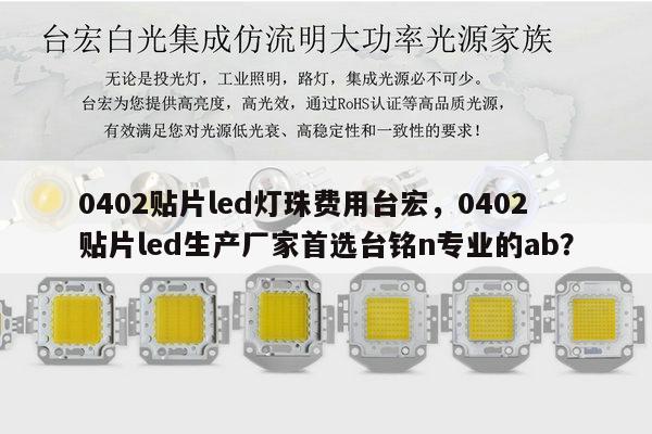 0402贴片led灯珠费用台宏，0402贴片led生产厂家首选台铭n专业的ab？-第1张图片-led灯珠, 贴片led灯珠, 直插led灯珠, 大功率灯珠, 3528灯珠, led灯珠厂家广东台宏光电科技有限公司 服务热线400-689-8189