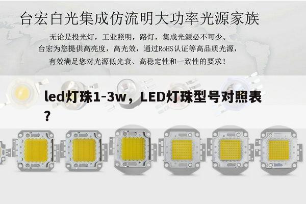 led灯珠1-3w，LED灯珠型号对照表？-第1张图片-led灯珠, 贴片led灯珠, 直插led灯珠, 大功率灯珠, 3528灯珠, led灯珠厂家广东台宏光电科技有限公司 服务热线400-689-8189