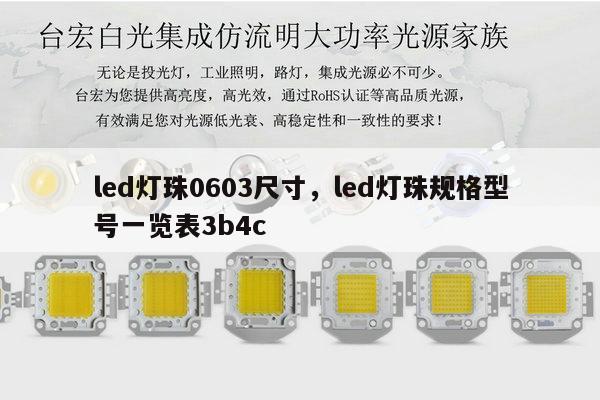 led灯珠0603尺寸，led灯珠规格型号一览表3b4c-第1张图片-led灯珠, 贴片led灯珠, 直插led灯珠, 大功率灯珠, 3528灯珠, led灯珠厂家广东台宏光电科技有限公司 服务热线400-689-8189