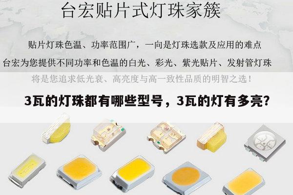 3瓦的灯珠都有哪些型号，3瓦的灯有多亮？-第1张图片-led灯珠, 贴片led灯珠, 直插led灯珠, 大功率灯珠, 3528灯珠, led灯珠厂家广东台宏光电科技有限公司 服务热线400-689-8189