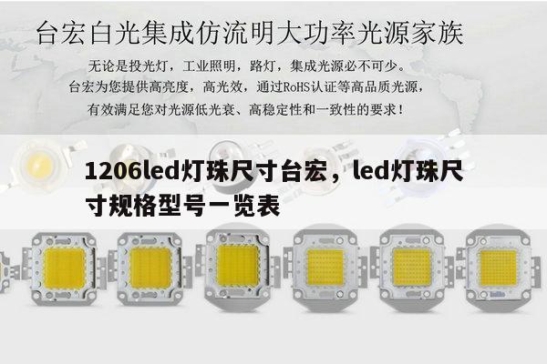 1206led灯珠尺寸台宏，led灯珠尺寸规格型号一览表-第1张图片-led灯珠, 贴片led灯珠, 直插led灯珠, 大功率灯珠, 3528灯珠, led灯珠厂家广东台宏光电科技有限公司 服务热线400-689-8189