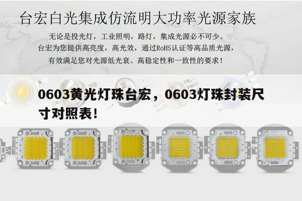 0603黄光灯珠台宏，0603灯珠封装尺寸对照表！-第1张图片-led灯珠, 贴片led灯珠, 直插led灯珠, 大功率灯珠, 3528灯珠, led灯珠厂家广东台宏光电科技有限公司 服务热线400-689-8189